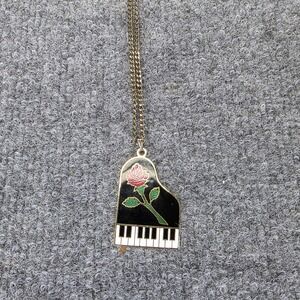 Vintage Rare Phantom of the Opera Rose Piano Broadway Musical Necklace 28" Chain